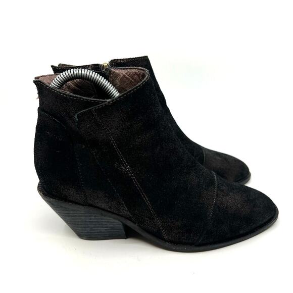 Antelope Black Glitter Leather Ankle Booties Women's 6 US - Picture 3 of 9